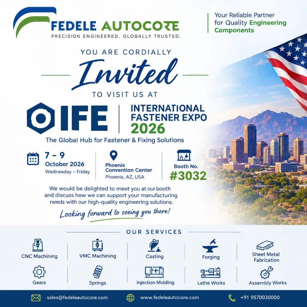 Fedele AutoCore Invitation to International Fastener Expo 2026 Phoenix Arizona USA Booth 3032